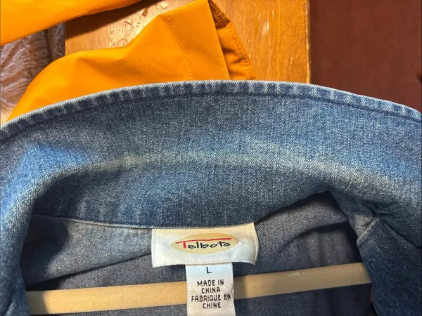 Talbots Vintage Classic Sleeveless Denim Vest Blouse - Blue - Image 4