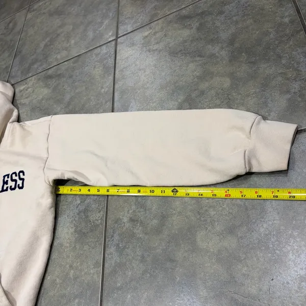 TALENTLESS Beige Pullover Hoodie Sweatshirt Graphic Print Casual Preppy Sz M - Image 11