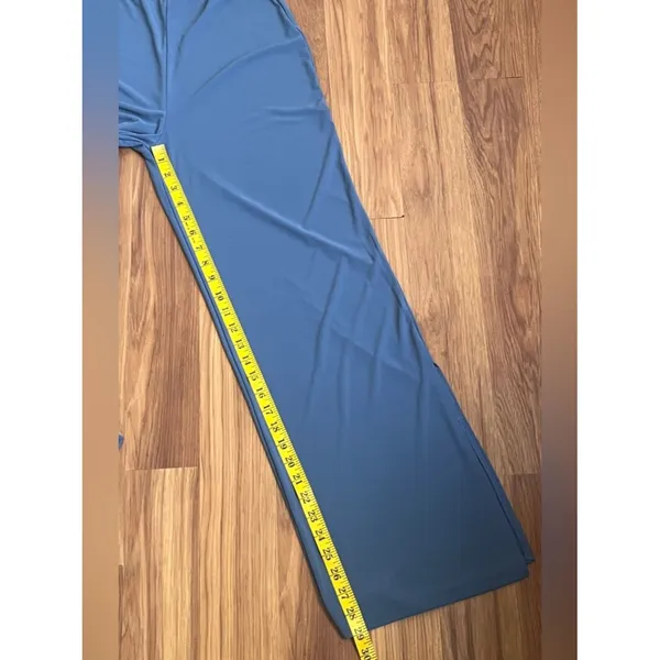 Zara Blue High-Waisted Wide-Leg Pants with Side Slits - Size S - Image 7