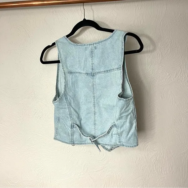 Forever 21 Blue Buttoned Bustier Tank Top - Image 2
