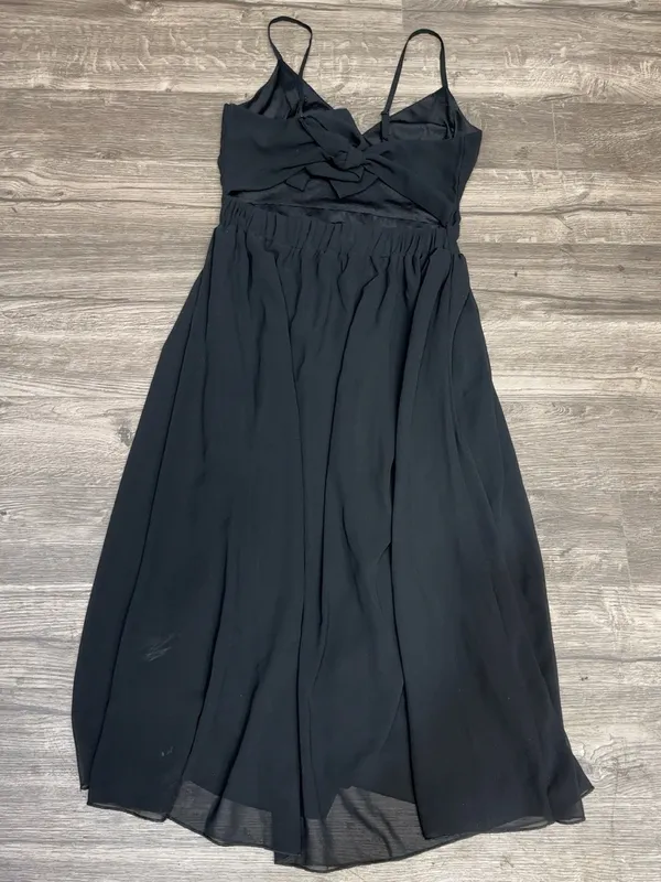 Boohoo Night Black Chiffon Open Back Tie Maxi Dress Size US 6 - Image 4
