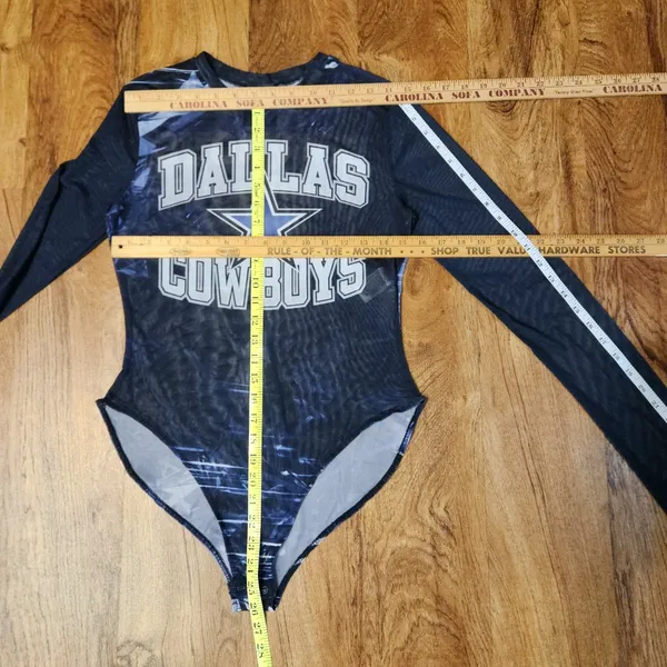 NFL Dallas Cowboys Sheer Mesh Long Sleeve Bodysuit, Size L. - Image 8