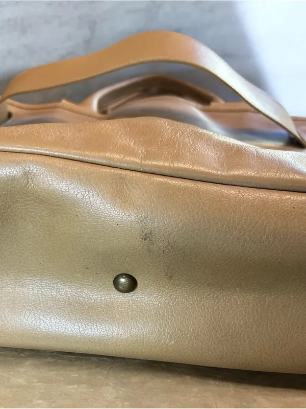 LONGCHAMP Belt Leather Hand Tote Bag Women Yellow /tan Genuine - Image 10
