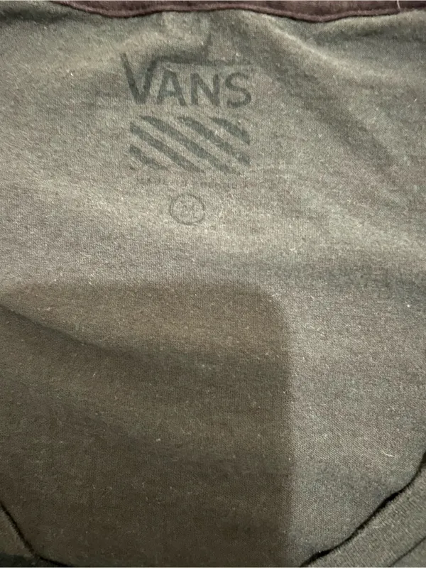 Vans Deep Green Black V-Neck Tee with Subtle Logo - Image 4