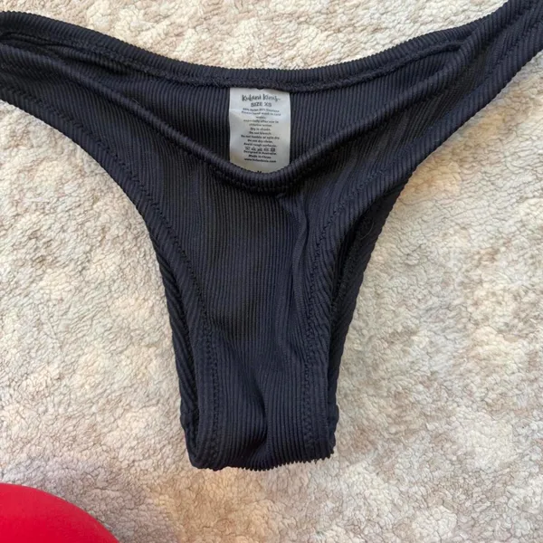 Brand new with tags Kulani Kinis black ribbed bikini set - Image 3