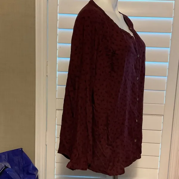 Sonoma Maroon Button-Down Blouse - Image 3