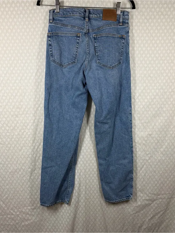 Faherty Medium Wash High Rise Organic Cotton Straight Leg Jeans - Image 5