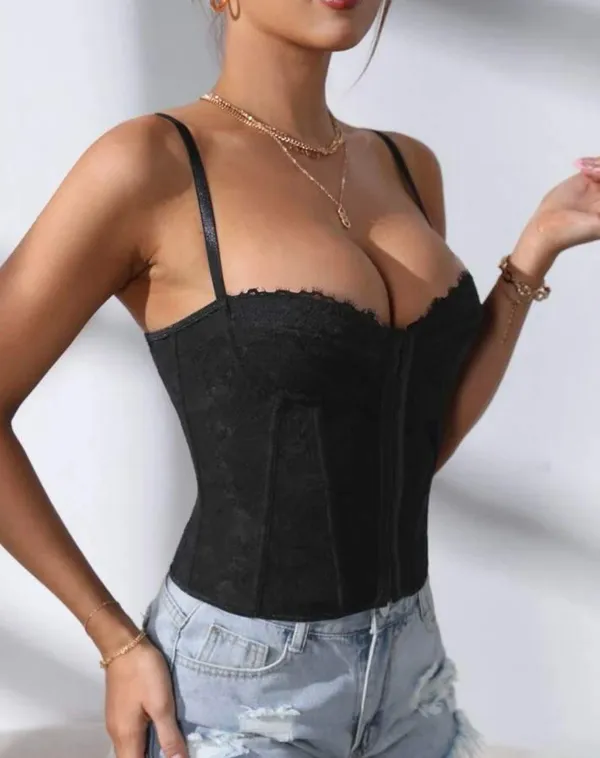 SheIn Black Lace Top - Image 2