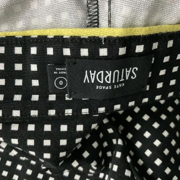 Kate Spade‎ Saturday Gingham Trouser Shorts Size 0 Black White Check - Image 2