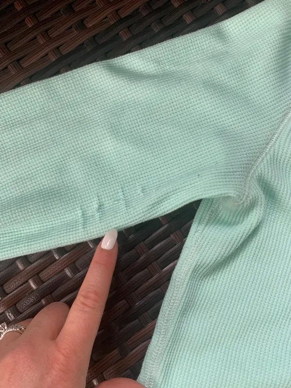 American Eagle Mint Waffle Henley - Image 6