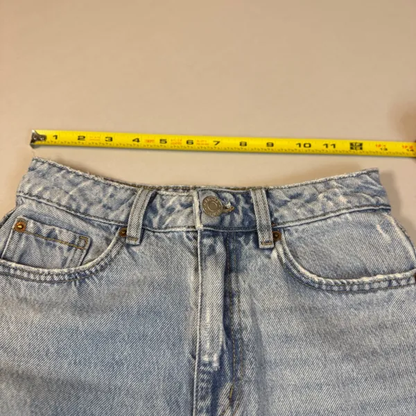 Garage High Waisted Wide Leg Distressed Denim Jeans Light Wash‎ Blue Size 25" - Image 7
