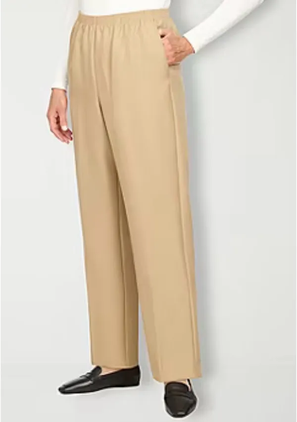 Alfred Dunner Classics Womens Straight Pull-On Pants 14 - Image 3
