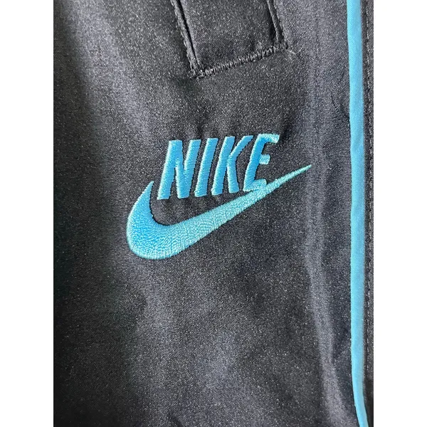 Vintage Nike Track Pants Black Blue Swoosh Y2K Windbreaker Athletic XL New - Image 5