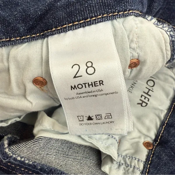 Mother Denim The Looker Ankle Fray Skinny Cigarettes Jeans Girl Crush Blue Wash - Image 14
