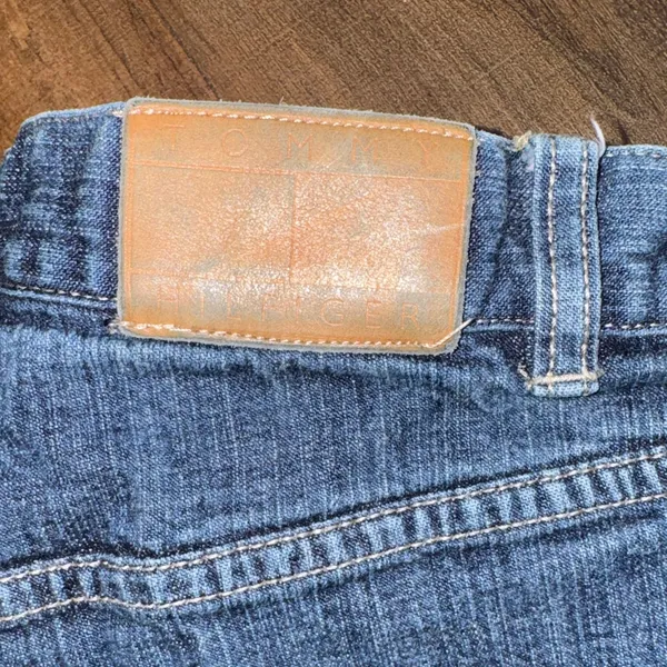 Vintage Tommy Hilfiger Bootcut Jeans Size 8 Dark Blue Y2K - Image 9