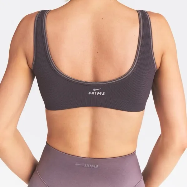 Nike Skims Ribbed Seamless Micro Scoop Bra Phoenix Truffle Size Small - Image 8