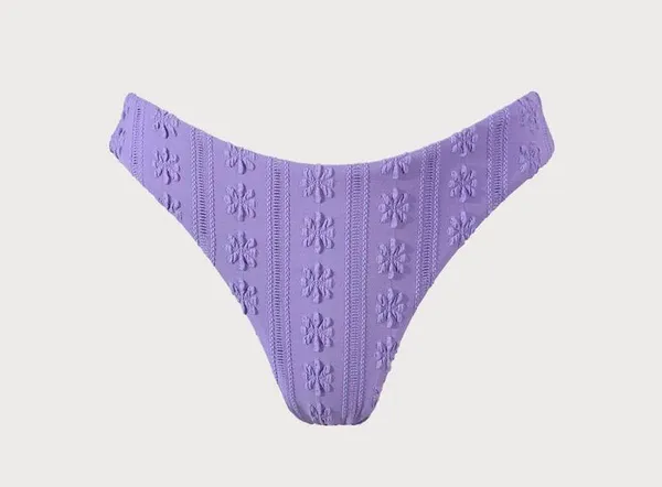 BERLOOK Purple Jacquard Bikini Bottom ONLY 11 - Image 5