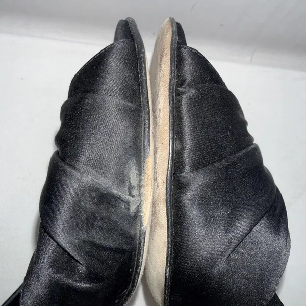 Butter For Diane B Satin Peep Toe Italian Black Minimalist Pumps‎ Heels Size 9 - Image 9