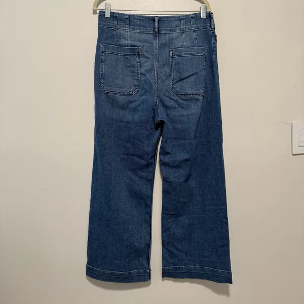 Maeve Anthropologie Colette High-Rise Cropped Wide-Leg Jeans Size 31 - Image 4