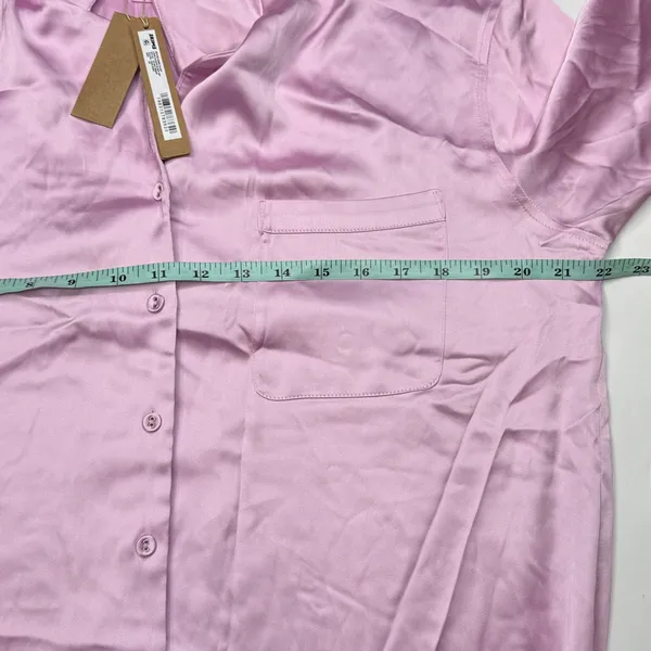SKIMS *TOP ONLY* Woven Shine Long Sleeve Sleep Top- Size XS - Image 10
