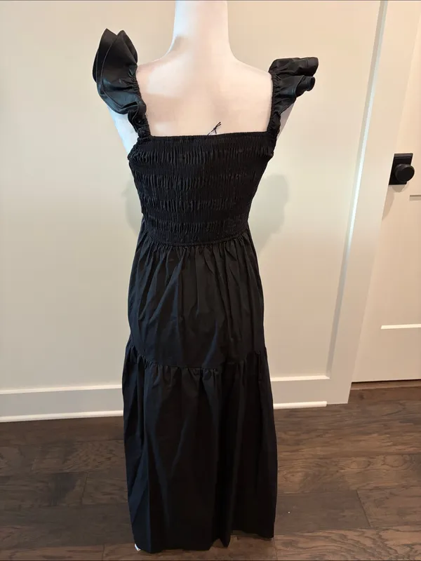 New With Tags THML Black Tiered Maxi Dress with Pockets Sz S - Image 6