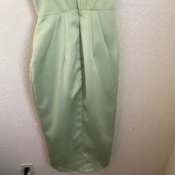 HOUSE OF CB FAYE PISTACHIO SATIN CORSET MIDI DRESS NWOT size‎ XS - Image 12