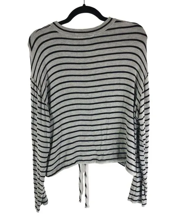 Chance or Fate Womens Striped Long Sleeve Top With Drawstring Hem Size M - Image 2