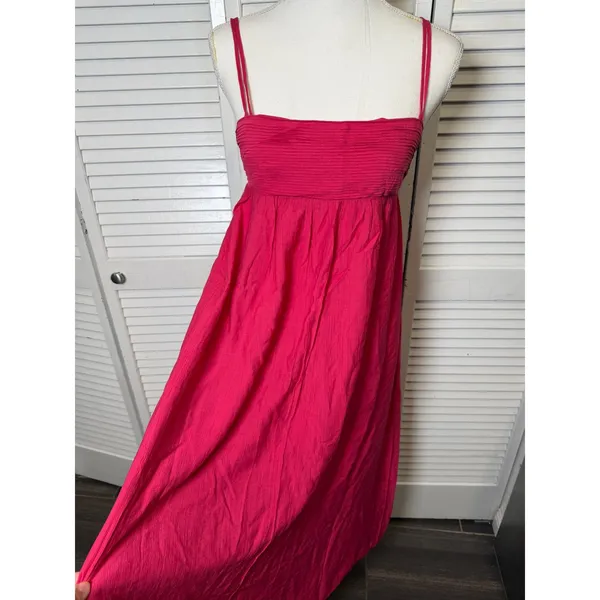 Abercrombie & Fitch Pink Babydoll Crinkle Textured Maxi Dress w/ Pockets Medium - Image 4