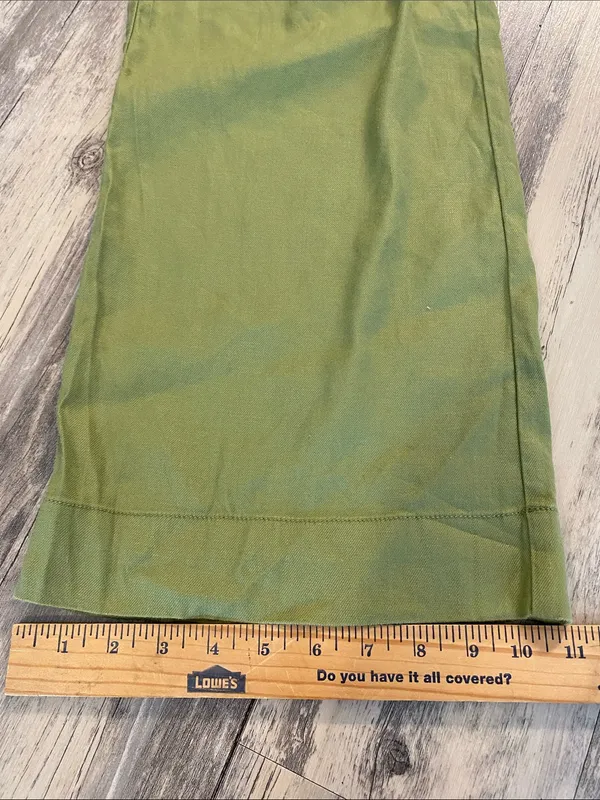 Maeve Anthropologie Colette Wide Leg Button Fly Linen Blend Cilantro 12 TALL - Image 5