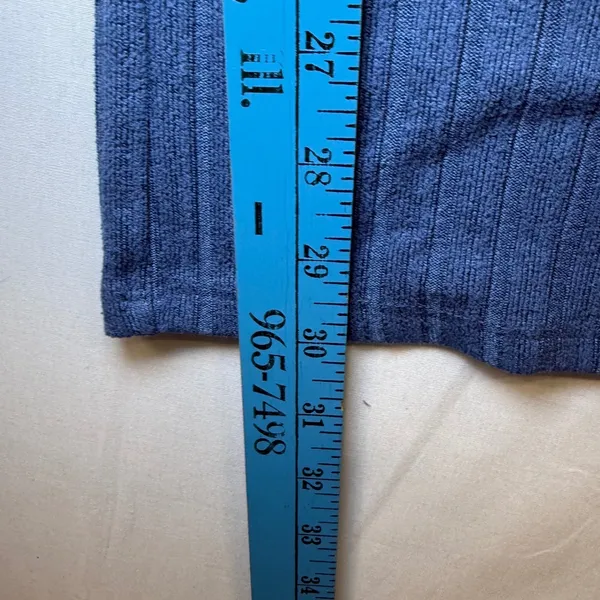 State of Day Intimates Blue Ribbed Henley Pajama Set Long Sleeve Wide Leg Small - Image 14
