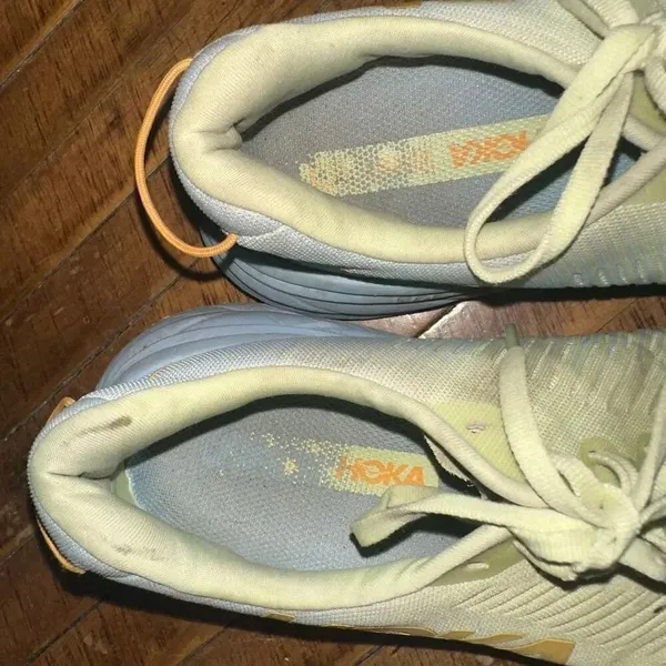 Hoka One One light green athletic running 10 sneakers - Image 6