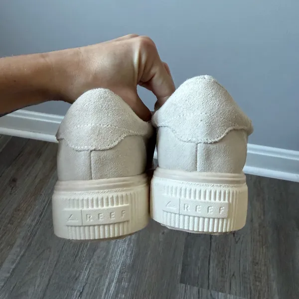 Reef Lay Day Lift Leather Boho Platform Casual Sneakers Beige Cream New Size 8.5 - Image 5