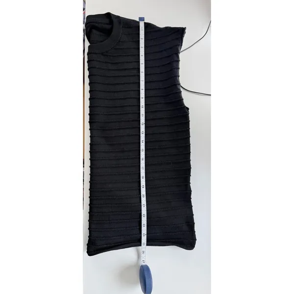 Black Textured Ribbed Knit Sweater‎ Vest Sleeveless Crew Neck Top XXL N5G045 - Image 6
