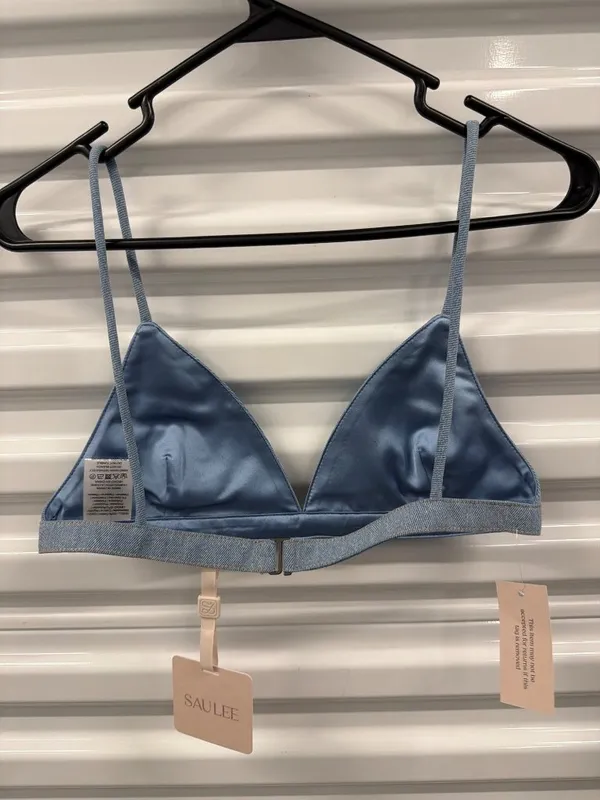 Sau Lee Cleo Denim Bralette Light Denim Womens Size 4 - Image 5