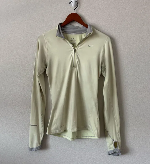 Cream Yellow Nike Running Quarter Zip - Image 2