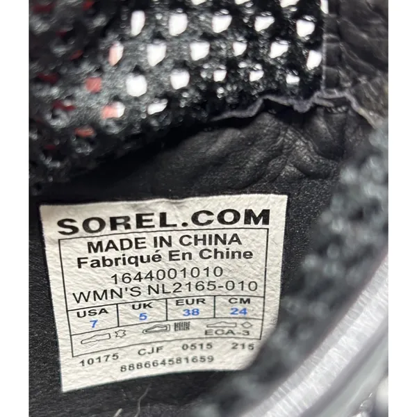 Sorel Womens Boots 7 Major Lace‎ Mesh Black Ankle Patent Leather - Image 6