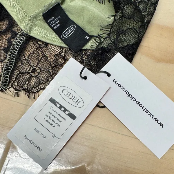 NWT Cider Women's‎ Lace Cami Midi Dress Green Black S Vintage Inspired - Image 8