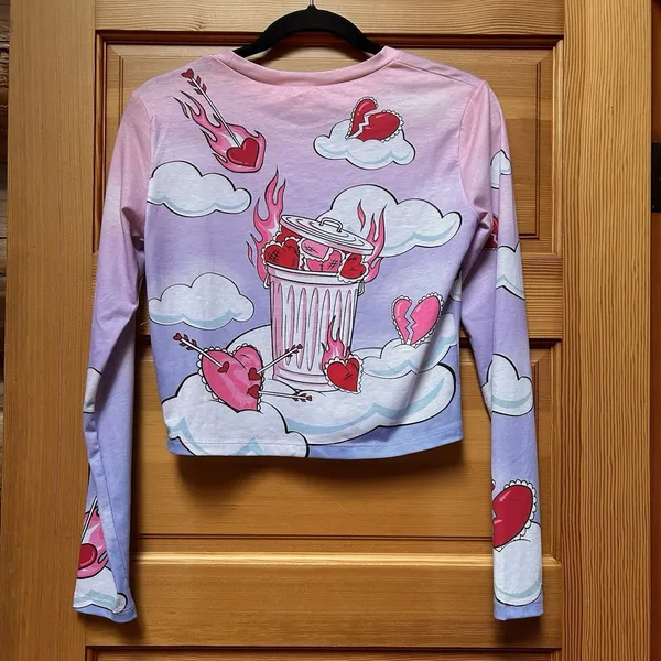 NEW Anti Valentines Day Dolls Kill Sugar Thrillz Not Today Cupid Heart Tee Shirt - Image 2