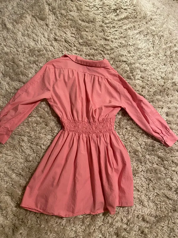 Zara Pink Ruched Casual Mini Dress - Image 3