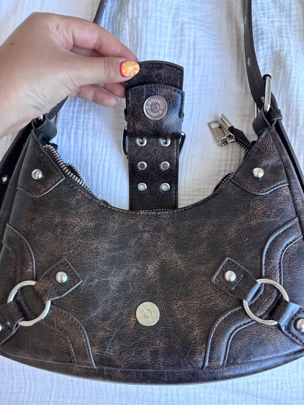 Tilly's Brown Faux Leather Buckle Bag - Image 2