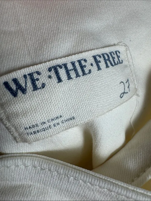 Free People We the Free Venice Beach flare jeans in worn white 27 - Image 4