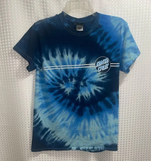 Santa Cruz Women's Raw Hem Tie Dye Graphic Tee Shirt Top Small - Image 3