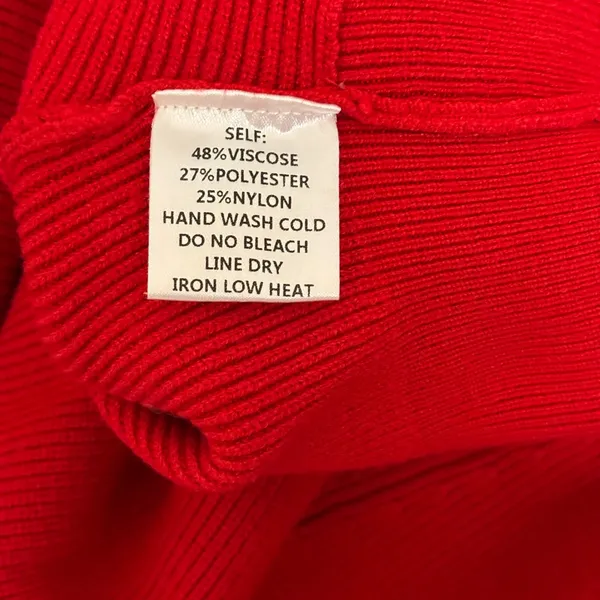Bluivy Red Mock Turtleneck Knit Sweater Size M - Image 6
