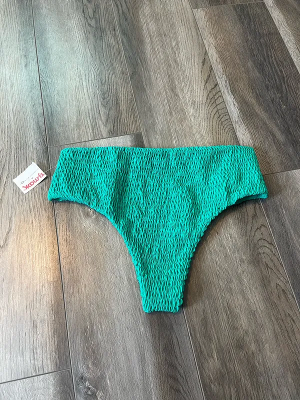 NWT Free People Aila Blue Bambi Bottoms in Deep Teal Eco Rib Swim Bottoms - Image 5