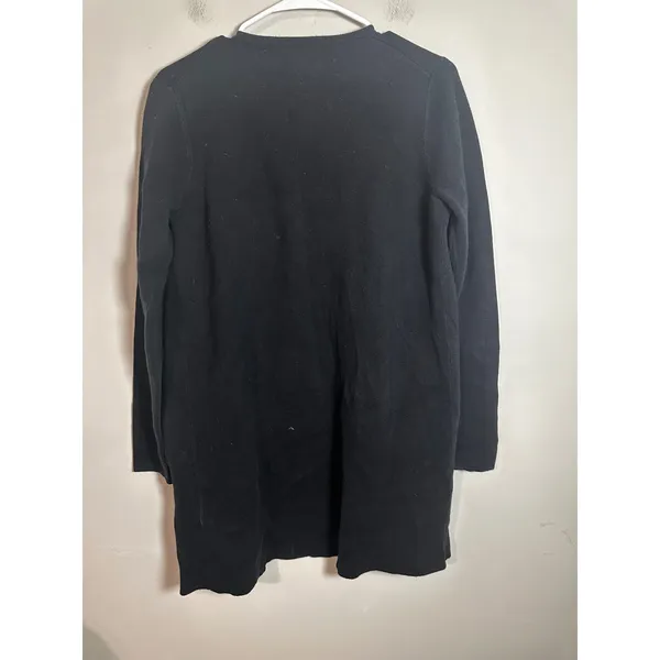 J.Crew Juliette Collarless Blazer Sweater Cardigan Black 100% Cotton Small J6339 - Image 6