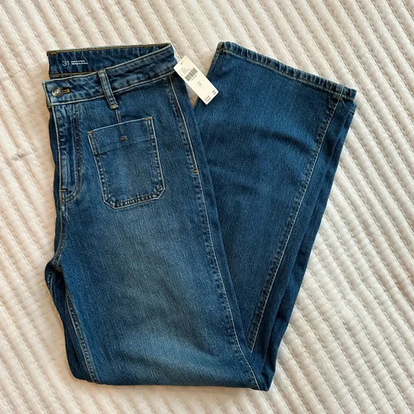 - Anthropologie Pilcro Vintage Column HighRise Wide Leg Jeans Size 31 Inse… - Image 10