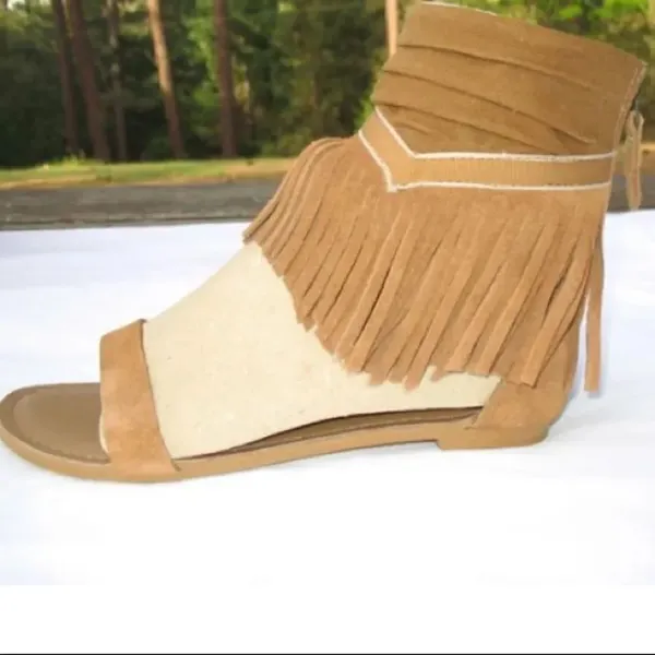 NWT Ugg Koolaburra Brown Fringe Boho Sandals - Image 3
