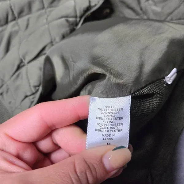 New‎ York & Company Army Green Quilt Jacket - Image 10