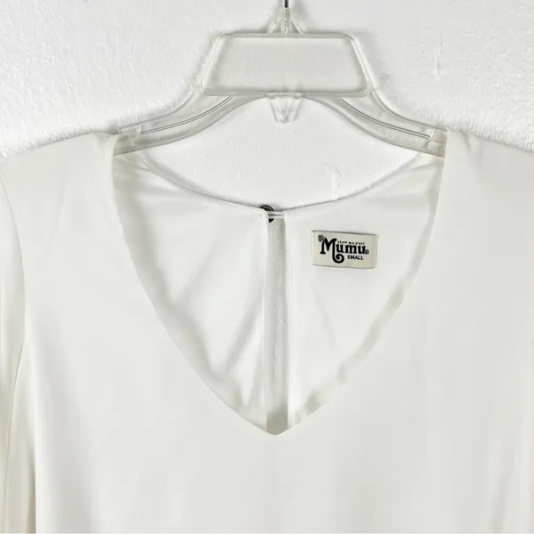 SHOW ME YOUR MUMU Donna Michelle White V-Neck Tunic Top Small Casual Neutral - Image 6