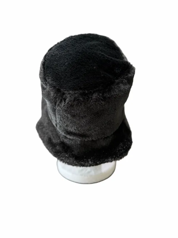 Women's Black Faux Fur Hat #260353 - Image 6